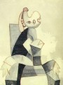Frau sitzen dans un fauteuil gris 1939 kubist Pablo Picasso